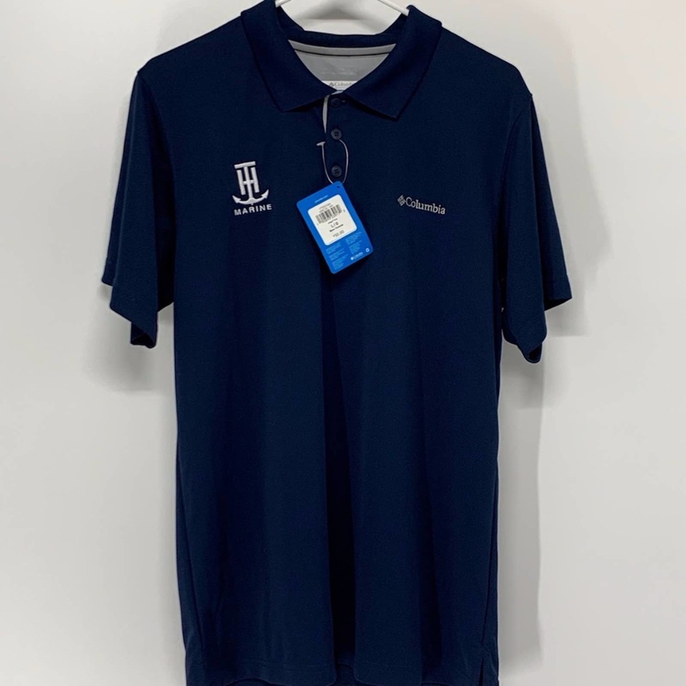 COLUMBIA  Marine Logo Blue Polo Shirt | SIZE LARGE NWT